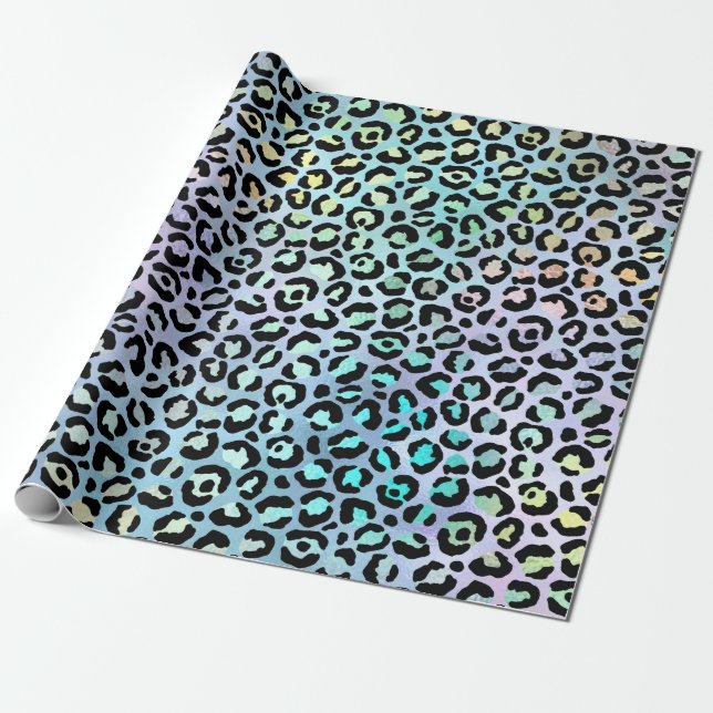 The Iridescent Leopard Series Design 8 Wrapping Paper (Unrolled)