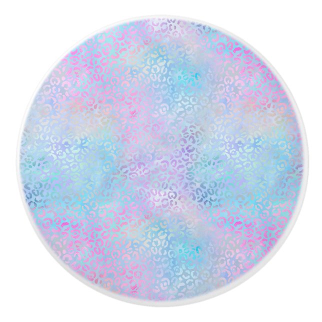 The Iridescent Leopard Series Design 9 Ceramic Knob (Front)