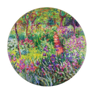 The Iris Garden at Giverny by Claude Monet Cutting Board