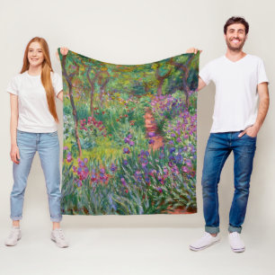 The Iris Garden At Giverny By Claude Monet  Fleece Blanket