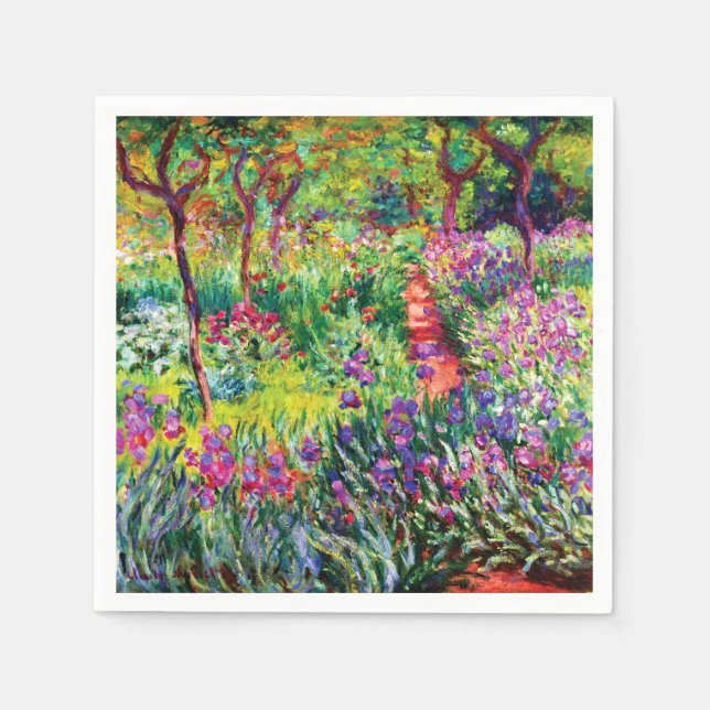 The Iris Garden at Giverny by Claude Monet  Napkin (Front)