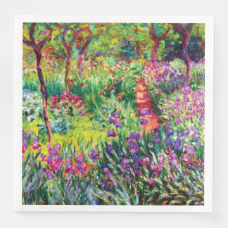 The Iris Garden at Giverny by Claude Monet Napkin