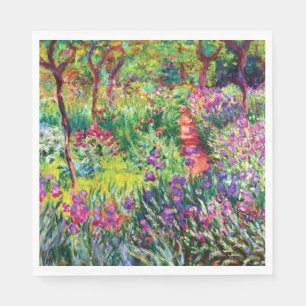 The Iris Garden at Giverny by Claude Monet Napkin