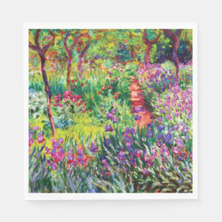 The Iris Garden at Giverny by Claude Monet Napkin