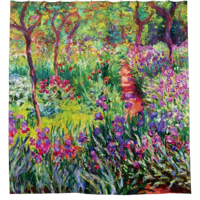 The Iris Garden at Giverny by Claude Monet Shower Curtain (Front)