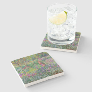 The Iris Garden At Giverny By Claude Monet  Stone Coaster