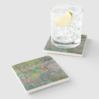 The Iris Garden At Giverny By Claude Monet Stone Coaster