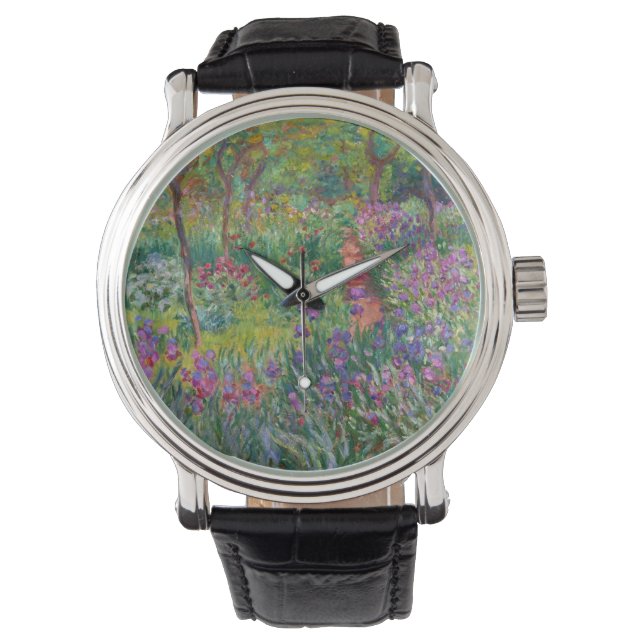 The Iris Garden At Giverny By Claude Monet  Watch (Front)