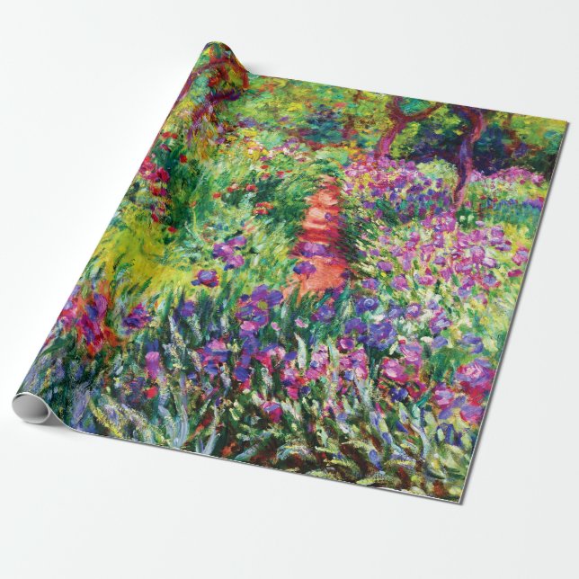 The Iris Garden at Giverny by Claude Monet   Wrapping Paper (Unrolled)