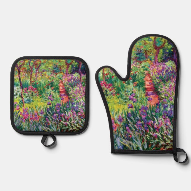 The Iris Garden by Claude Monet   Oven Mitt & Pot Holder Set (Front)