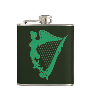 The Irish harp - a symbol of Ireland Hip Flask