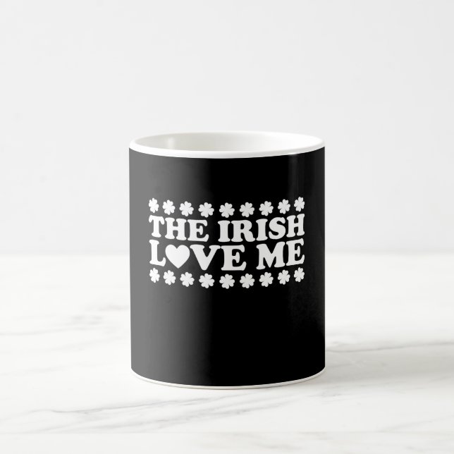 The Irish Love Me Shamrock St Patrick's Day Retro Coffee Mug (Center)