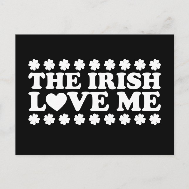 The Irish Love Me Shamrock St Patrick's Day Retro Postcard (Front)