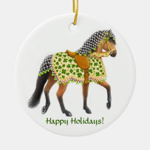 The Irish Shamrock Parade Horse Ornament