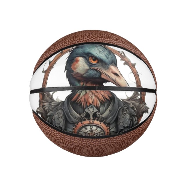 "The Iron Beak: A Steampunk Ibis"  Mini Basketball (Front)