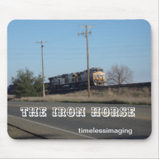 The Iron Horse with Train Locomotive mouse pad. Mat