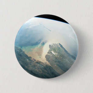The Irrawaddy River Delta In Burma (Myanmar). 6 Cm Round Badge