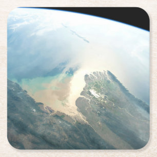 The Irrawaddy River Delta In Burma (Myanmar). Square Paper Coaster