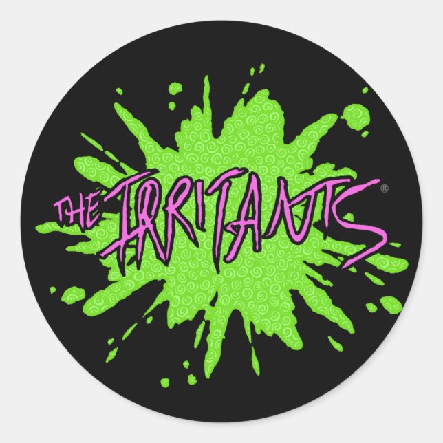 The Irritants Splat Logo Pink/Green Classic Round Sticker (Front)