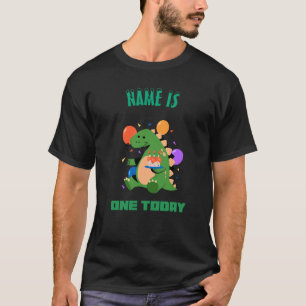 The "Is One Today"  Funny Dino Theme Birthday T-Shirt