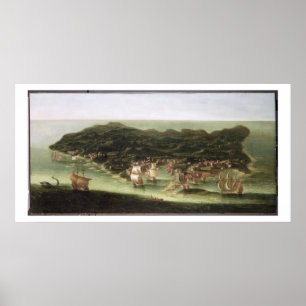 The Island of Barbados, c.1694 (oil on canvas) Poster