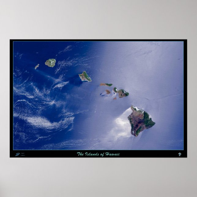 The Islands of Hawaii satellite poster (Front)