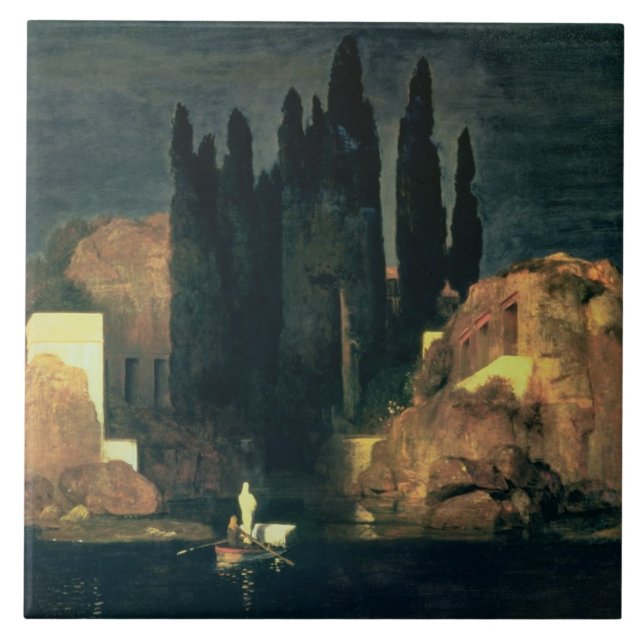 The Isle of the Dead, 1880 (oil on canvas) Tile (Front)
