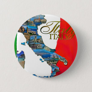 The Italian "Boot" 6 Cm Round Badge