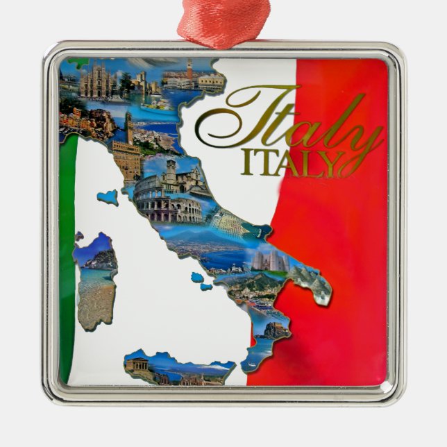 The Italian "Boot" Metal Tree Decoration (Front)