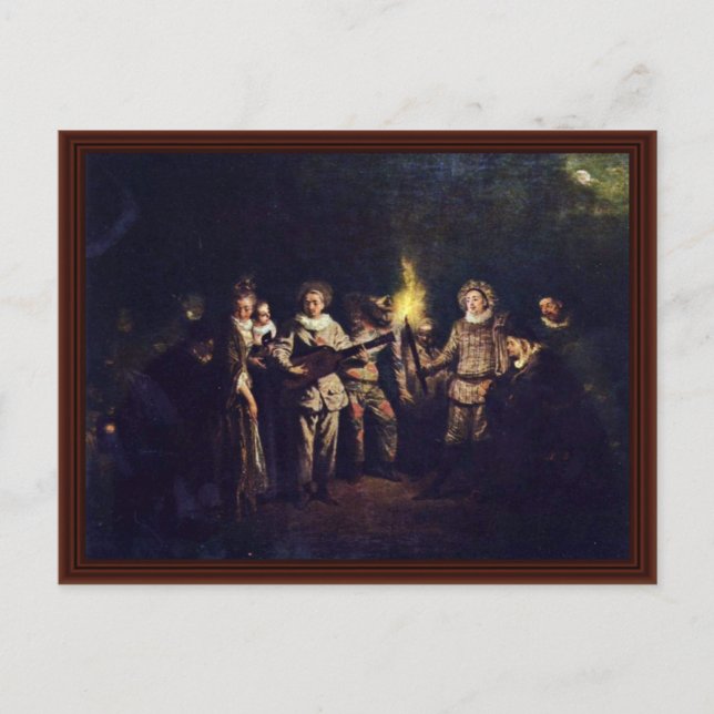 The Italian Comedy (L'Amour Au Théâtre Italien) Postcard (Front)