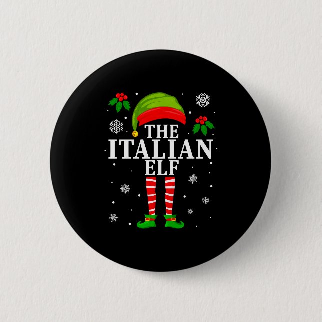 The Italian Elf Family Matching Christmas Pajama L 6 Cm Round Badge (Front)