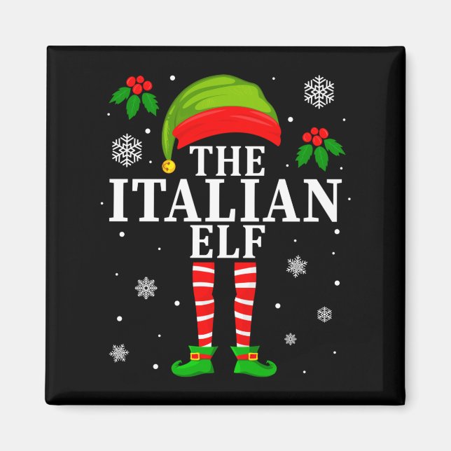 The Italian Elf Family Matching Christmas Pajama L Magnet (Front)