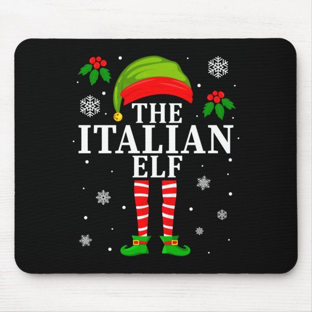 The Italian Elf Family Matching Christmas Pajama L Mouse Mat (Front)