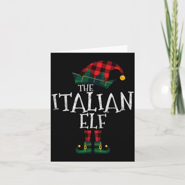 The Italian Elf Matching Family Group Gift Funny C Card (Front)