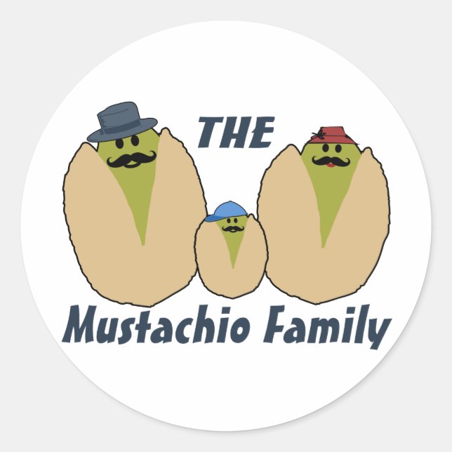 The Italian Mustachio Family Classic Round Sticker (Front)