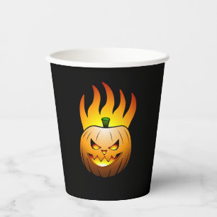 The Jack O'lantern is lit and burning brightly Paper Cups