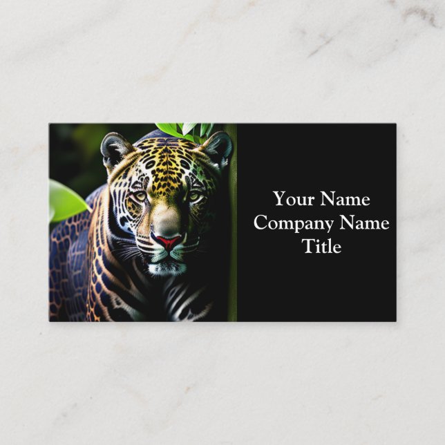 The Jaguar - Fierce Jungle Predator Business Card (Front)