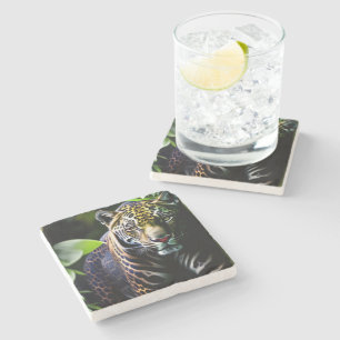 The Jaguar - Fierce Jungle Predator Stone Coaster