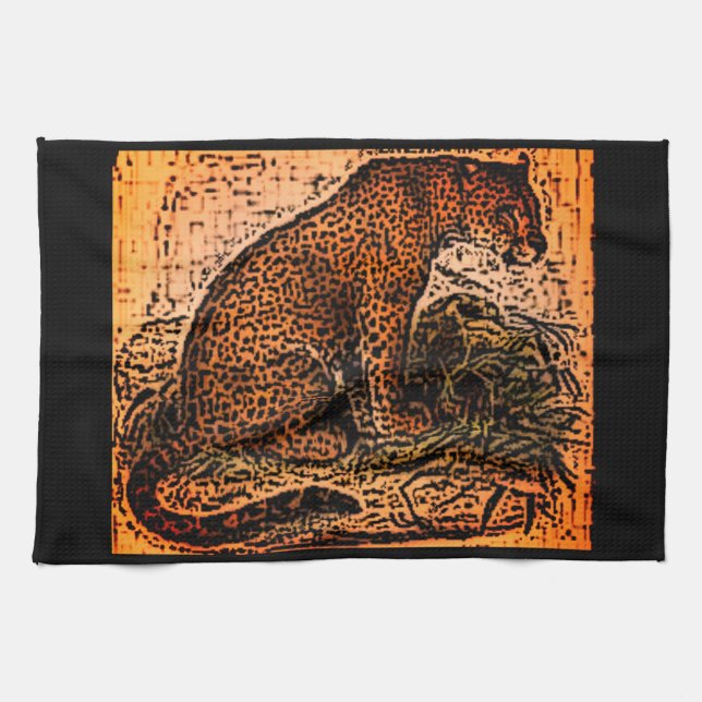 The jaguar  tea towel (Horizontal)