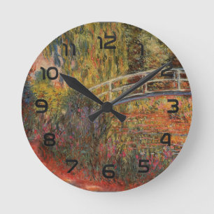 The Japanese Bridge or The Lily Pond   Landscap Round Clock