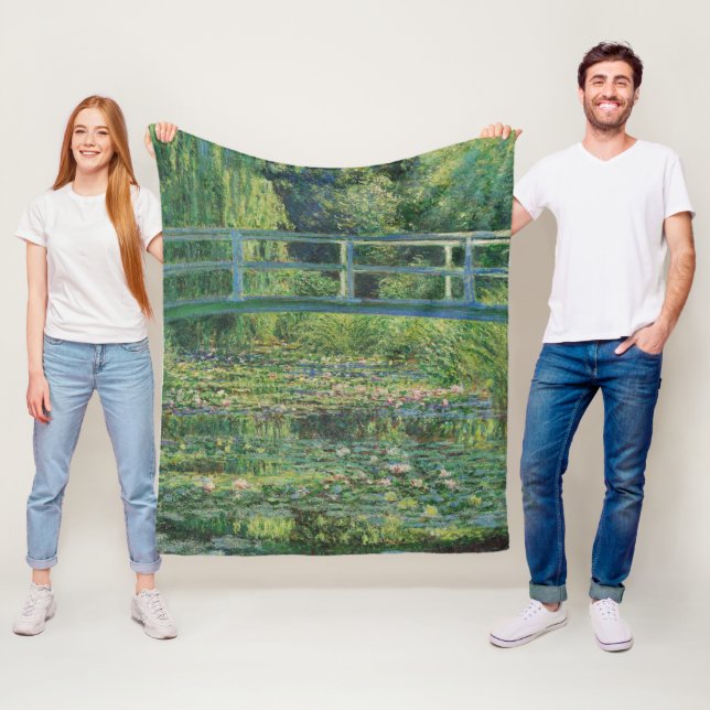 The Japanese Bridge (Water-Lily Pond), Monet Fleece Blanket (In Situ)