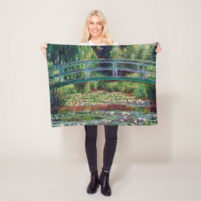 The Japanese Bridge (Water-Lily Pond), Monet Fleece Blanket (In Situ)