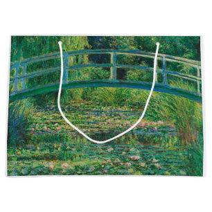 The Japanese Bridge (Water-Lily Pond), Monet Large Gift Bag