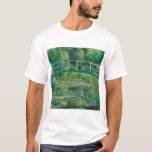 The Japanese Bridge (Water-Lily Pond), Monet T-Shirt<br><div class="desc">Oscar-Claude Monet (14 November 1840 – 5 December 1926) was a French painter, a founder of French Impressionist painting and the most consistent and prolific practitioner of the movement's philosophy of expressing one's perceptions before nature, especially as applied to plein air landscape painting. The term ""Impressionism"" is derived from the...</div>