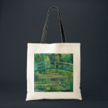 The Japanese Bridge (Water-Lily Pond), Monet Tote Bag<br><div class="desc">Oscar-Claude Monet (14 November 1840 – 5 December 1926) was a French painter, a founder of French Impressionist painting and the most consistent and prolific practitioner of the movement's philosophy of expressing one's perceptions before nature, especially as applied to plein air landscape painting. The term ""Impressionism"" is derived from the...</div>