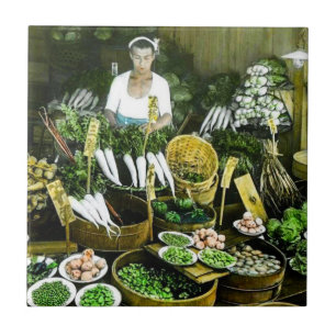 The Japanese Farmers Market Fall Harvest Vintage Tile
