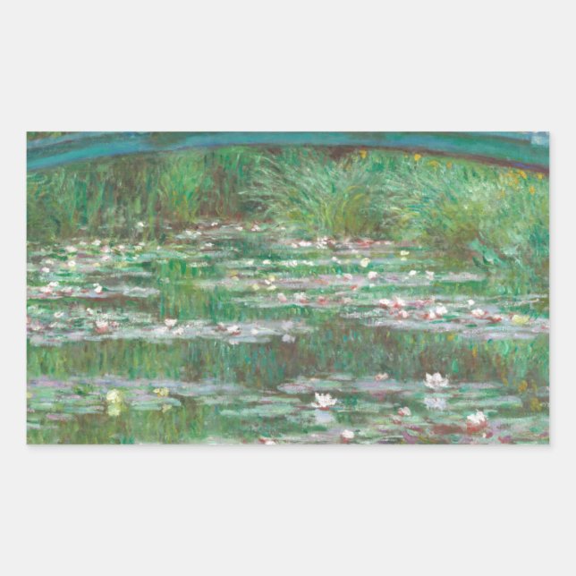 The Japanese Footbridge by Claude Monet Rectangular Sticker (Front)