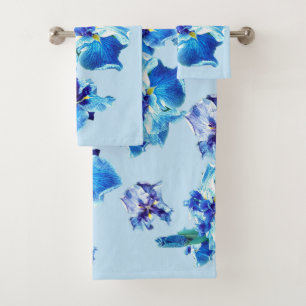 THE JAPANESE IRIS FLOWER BATH TOWEL SET