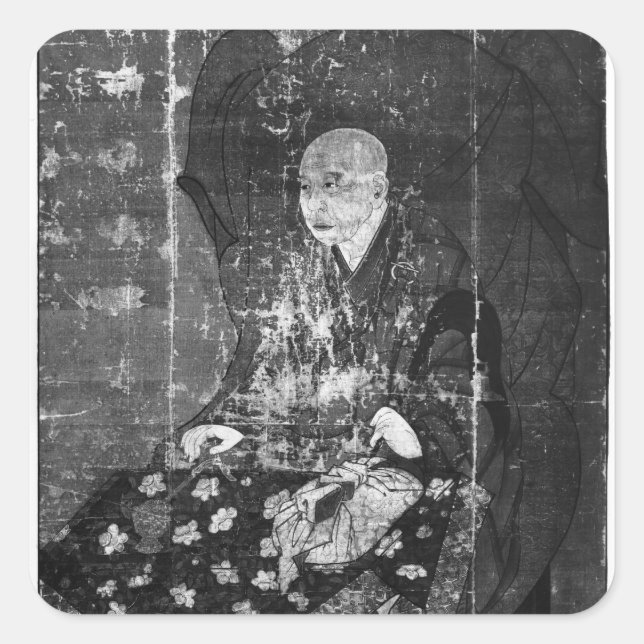 The Japanese priest Jitchin Square Sticker (Front)