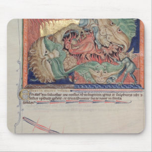 The jaws of Hell swallowing the red dragon Mouse Mat